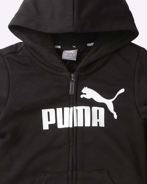 Black puma fashion zip up hoodie