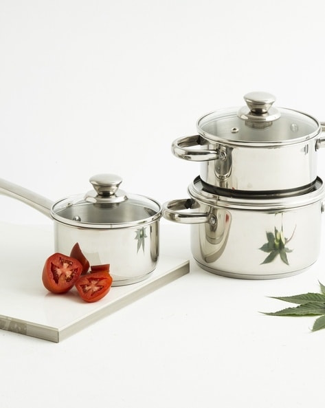 Set of 6 Stainless Steel Cookware