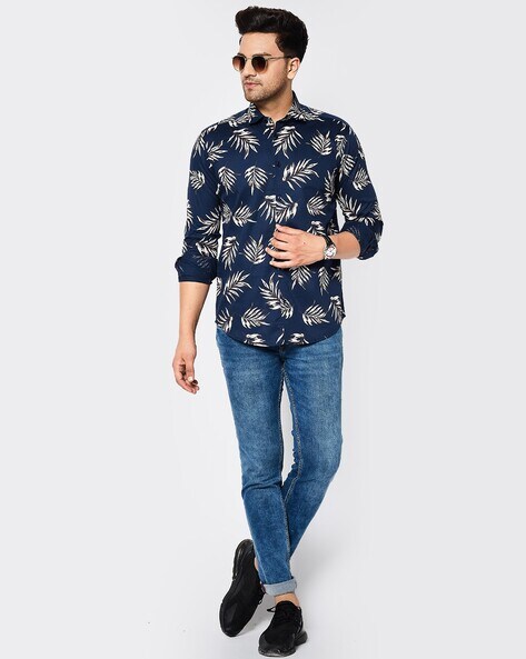 SINGLE by Ranbir Kapoor Men Printed Casual Blue Shirt - Buy SINGLE by Ranbir  Kapoor Men Printed Casual Blue Shirt Online at Best Prices in India