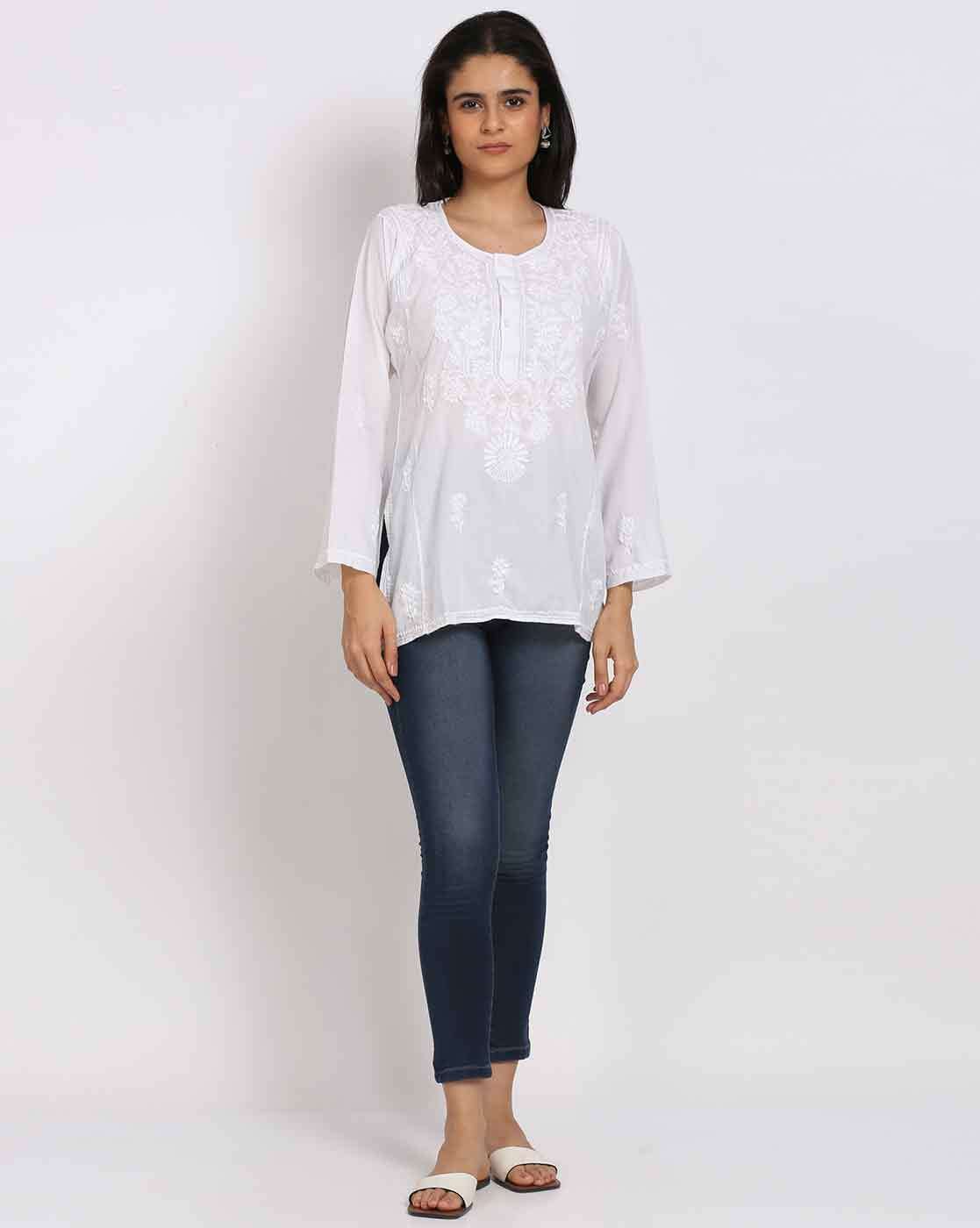 white short kurta for women