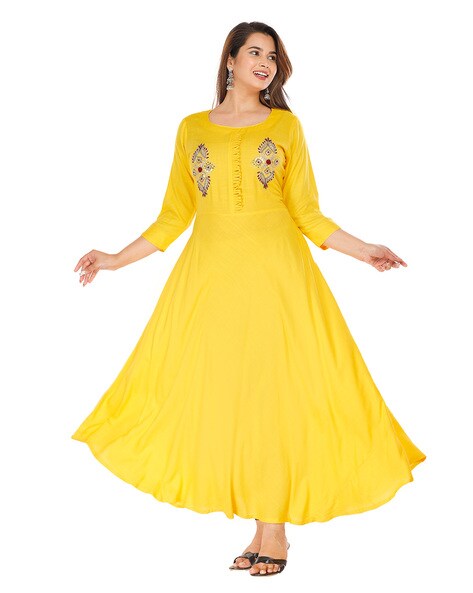 Party Wear Stylish Yellow Party Wear Dress With Printed Dupatta –  ajmera-retail