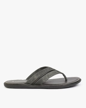 Panelled Thong Strap Flip Flops