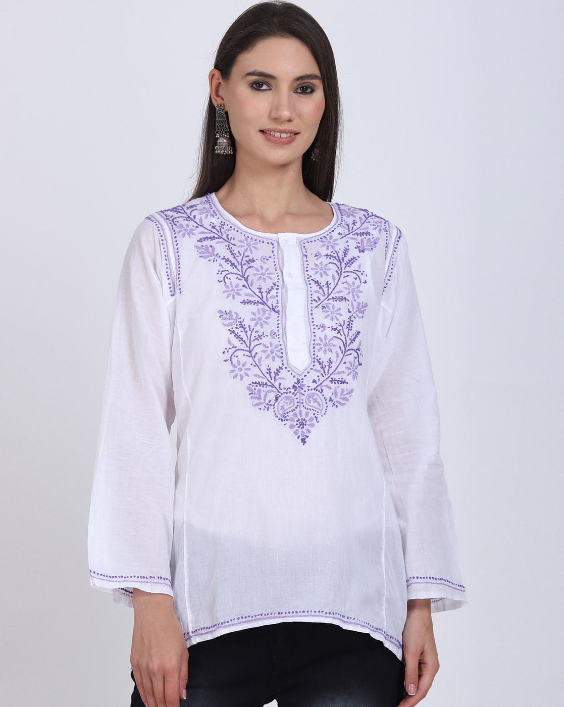 Cotton Party Wear Hand Embroidered Short Kurti, Wash Care: Machine wash at  Rs 399 in Jaipur
