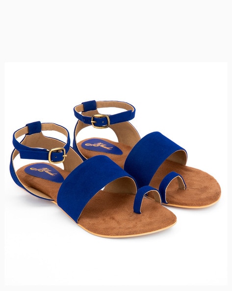 Details 84+ royal blue flat sandals best - dedaotaonec