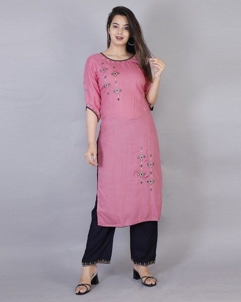 pink colour ka kurta