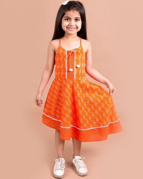 Buy Hot Pink Orange Gown for Girls Online