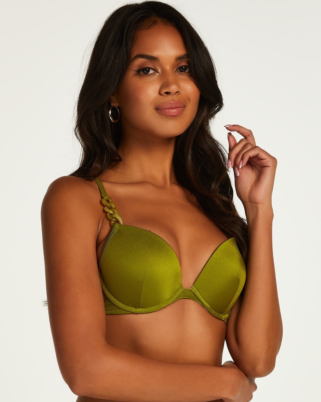 Buy Camouflage Padded Underwired Push Up Bra In Green Online India