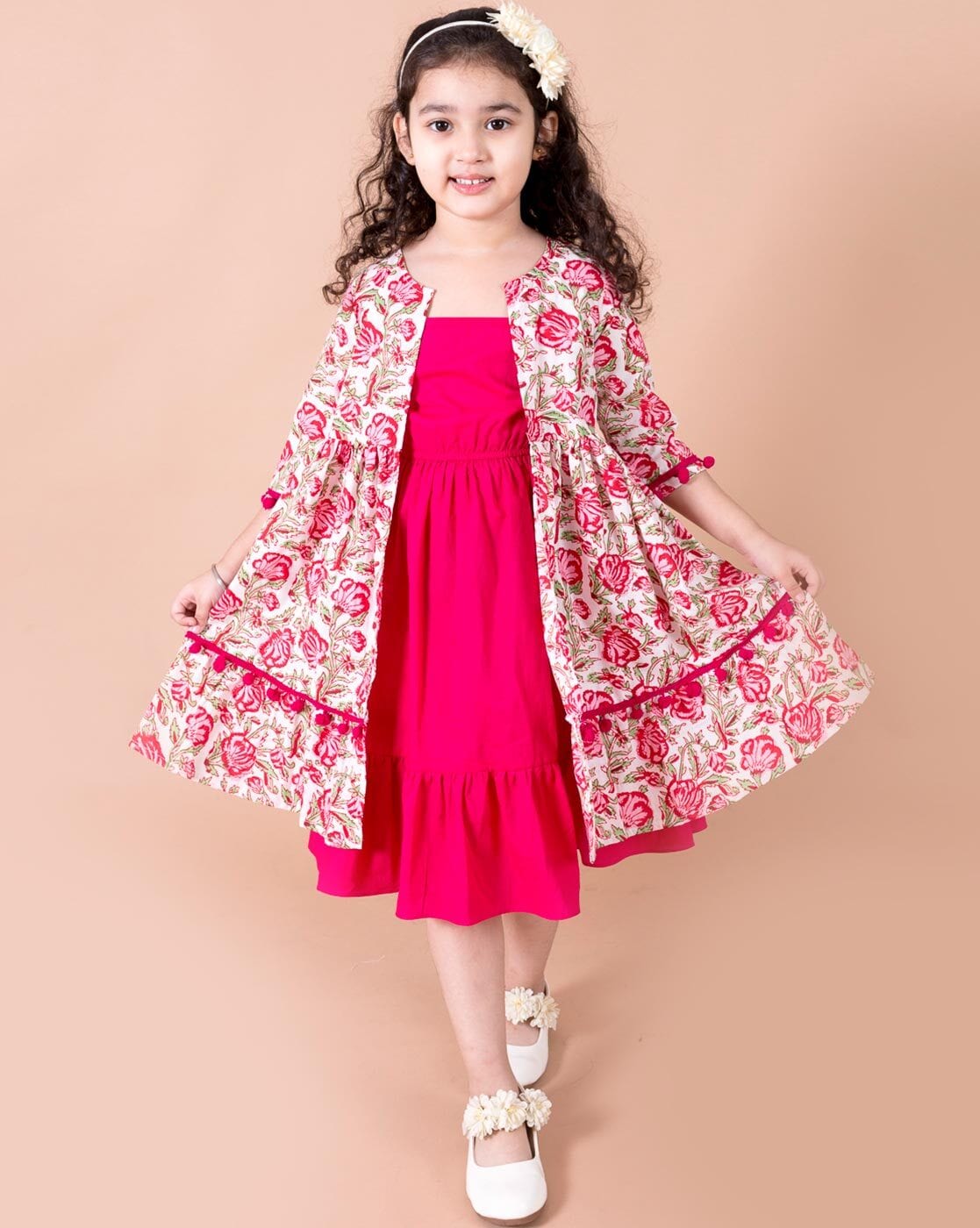 Buy Magenta Dresses & Frocks for Girls by Pspeaches Online | Ajio.com