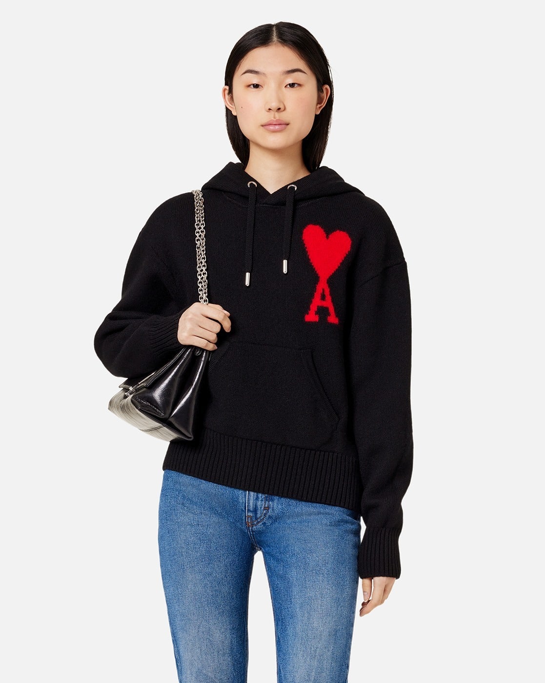 Buy Ami Paris Ami De Coeur Wool Oversized Fit Hoodie With