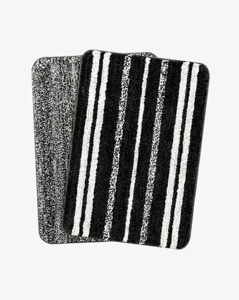 Saral Home Set of 2 Striped Anti-Slip Bath Mats 1.1' X 1.6'