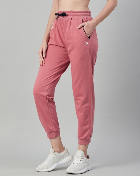 Women Fitted Track Pants with Drawstring Waist