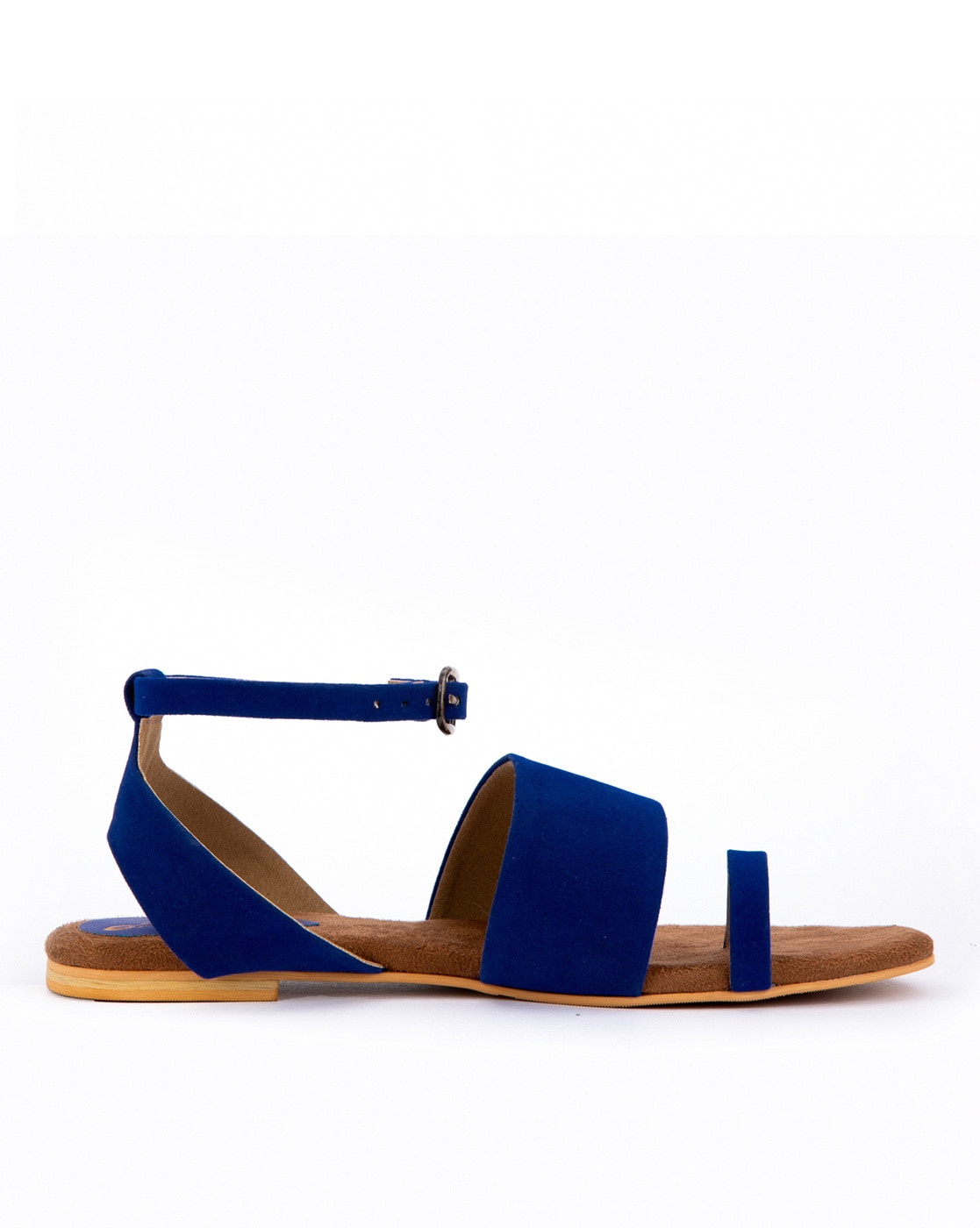 Blue suede sandals flat new arrivals