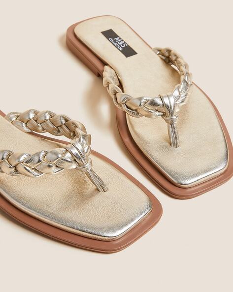 Buy Gold Flip Flop Slippers for Women by Marks Spencer Online