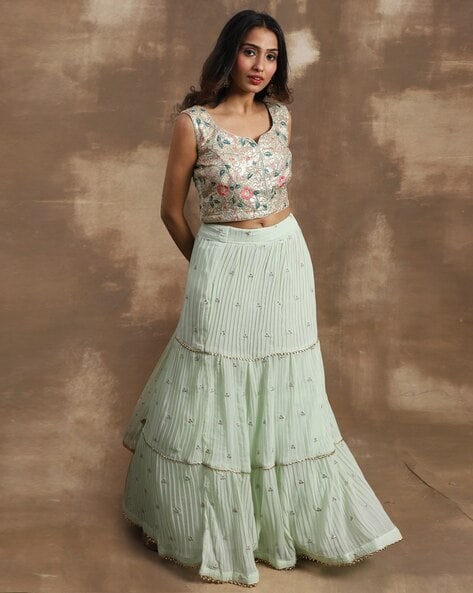 Coconut White Hand Embroidered Lehenga Set Design by Arpita Mehta at  Pernia's Pop Up Shop 2024