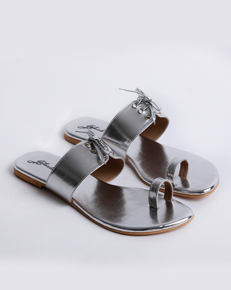 Buy Silver Faux Leather Flats - For Kids | #KS1561/BTO2 | The loom