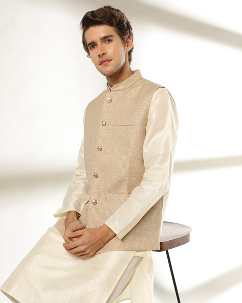 Jacquard Slim Fit Nehru Jacket