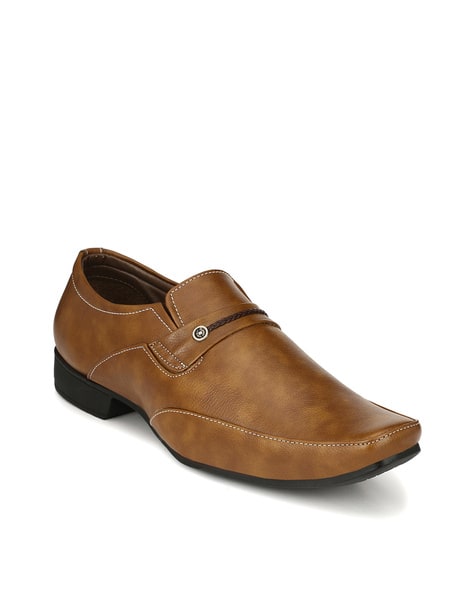 JOHN KARSUN Slip-On Styling Stacked Formal Shoes