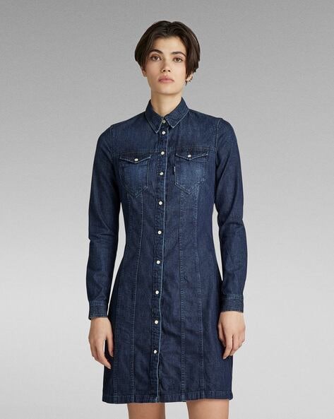 Washed Slim Fit Shirt Dress