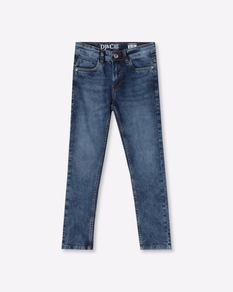 Buy Boys Slim Fit Cotton Jeans , Dark Blue Pants Online at 65% OFF