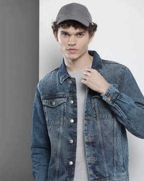 the indian garage co Washed Slim Fit Biker Jacket-picture-10