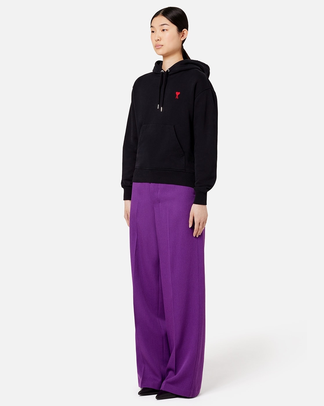 Buy Ami Paris ADC Organic Cotton Regular Fit Hoodie | Black Color