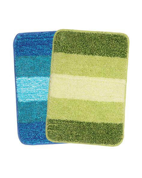 Saral Home Pack of 2 Colourblock Bathroom Mat 1.1' x 2'