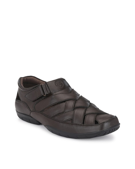 Textured Shoe-Style Sandals with Velcro Fastening