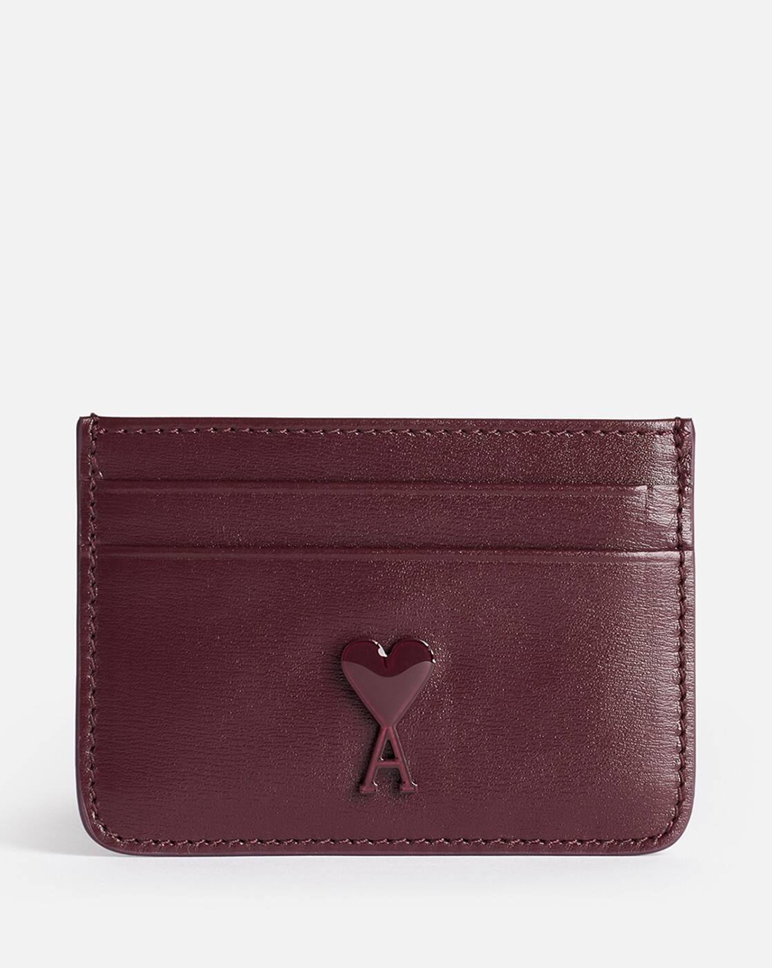 カードケース・名刺入れ Paris Paris Cardholder - AMI Paris - Leather - Bordeaux Buy Ami Paris Ami De Coeur Solid Leather Card Holder