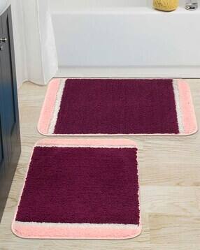 set of 2 soft microfiber anti-skid bathmats