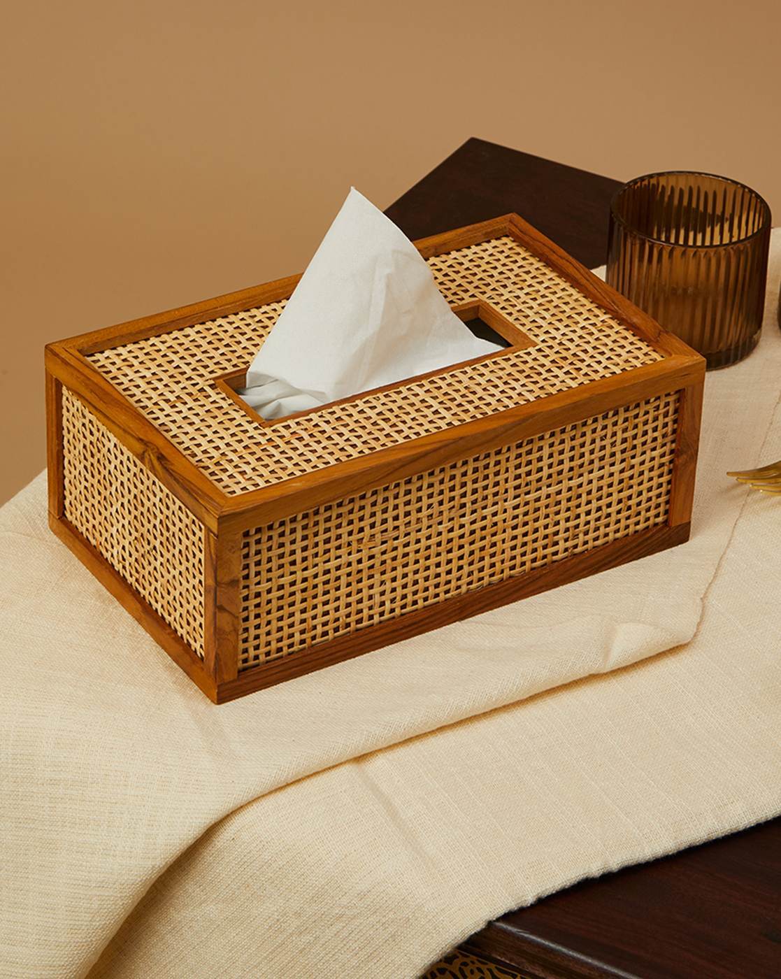Baoblaze Ceramic Tissue Box Holder Tissue Paper Storage Holder for Home Kitchen Decor Beige, Size: 22.2cmx10.7cmx13.5cm