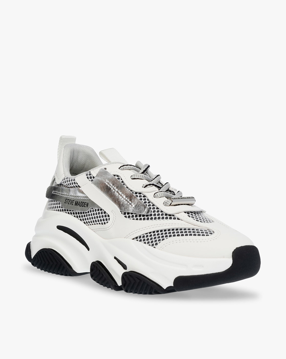 POSSESSION Grey/White Platform Sneaker  Women's Lace Up Sneakers – Steve  Madden