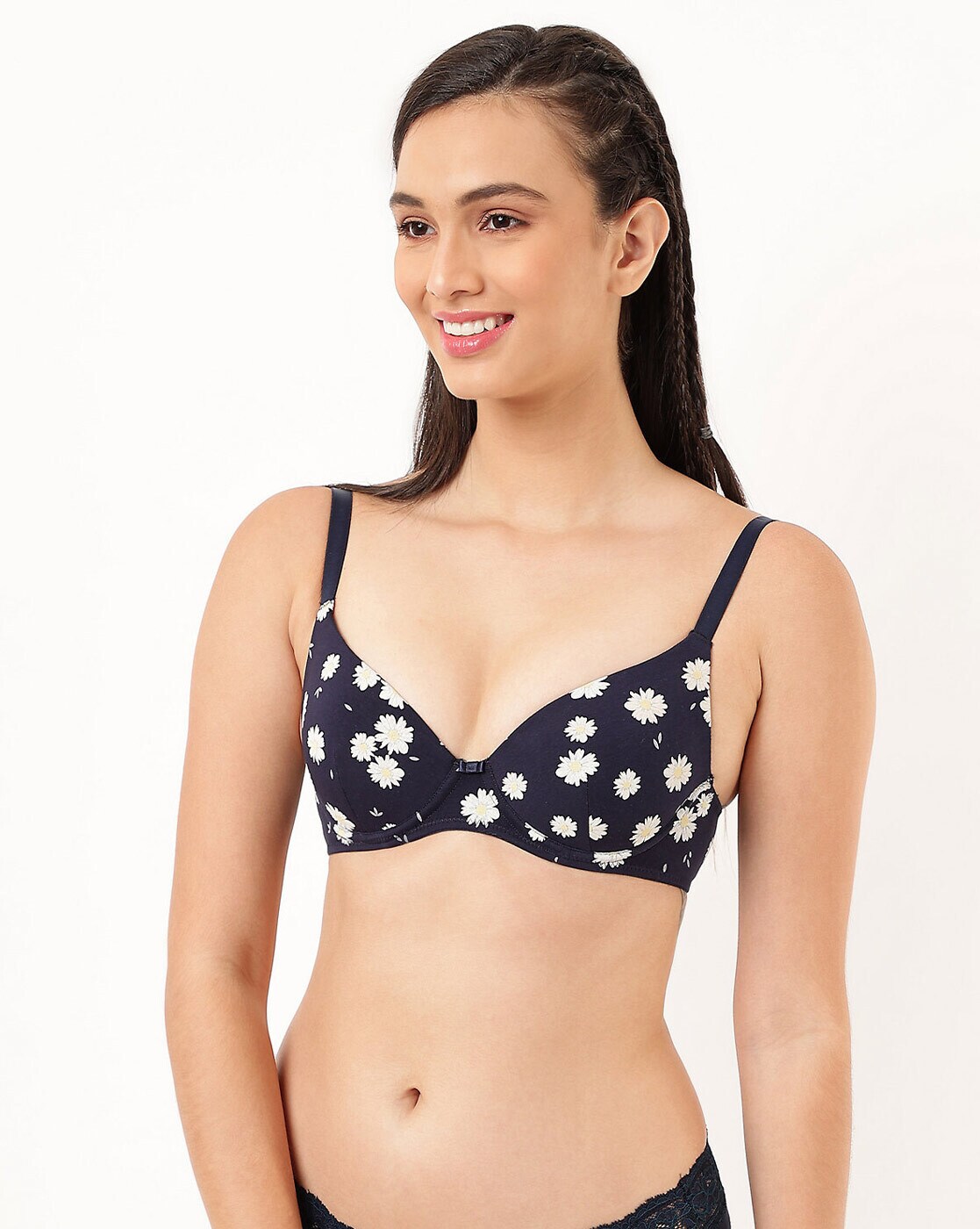 Buy Marks & Spencer Padded Non Wired Full Coverage Bra - Navy Mix at  Rs.1200 online