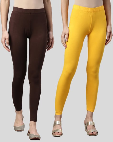 Women's Greenish Yellow (Fern Frond) Color Ankle Length Stretch Legging –  Trendsia