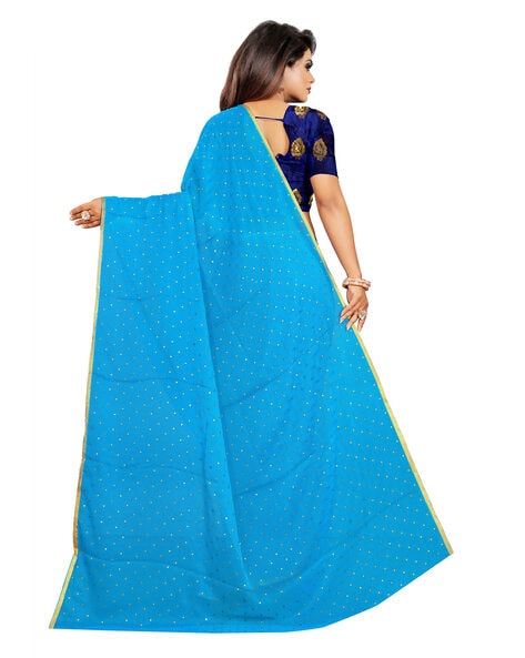 Buy USHA Fashions Women's Banarasi Art Raw Silk Saree With Blouse Piece ( Blue Color) at Amazon.in