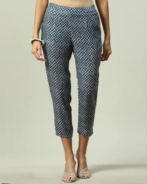 Chevron Print Pants with Elasticated Waist Price in India