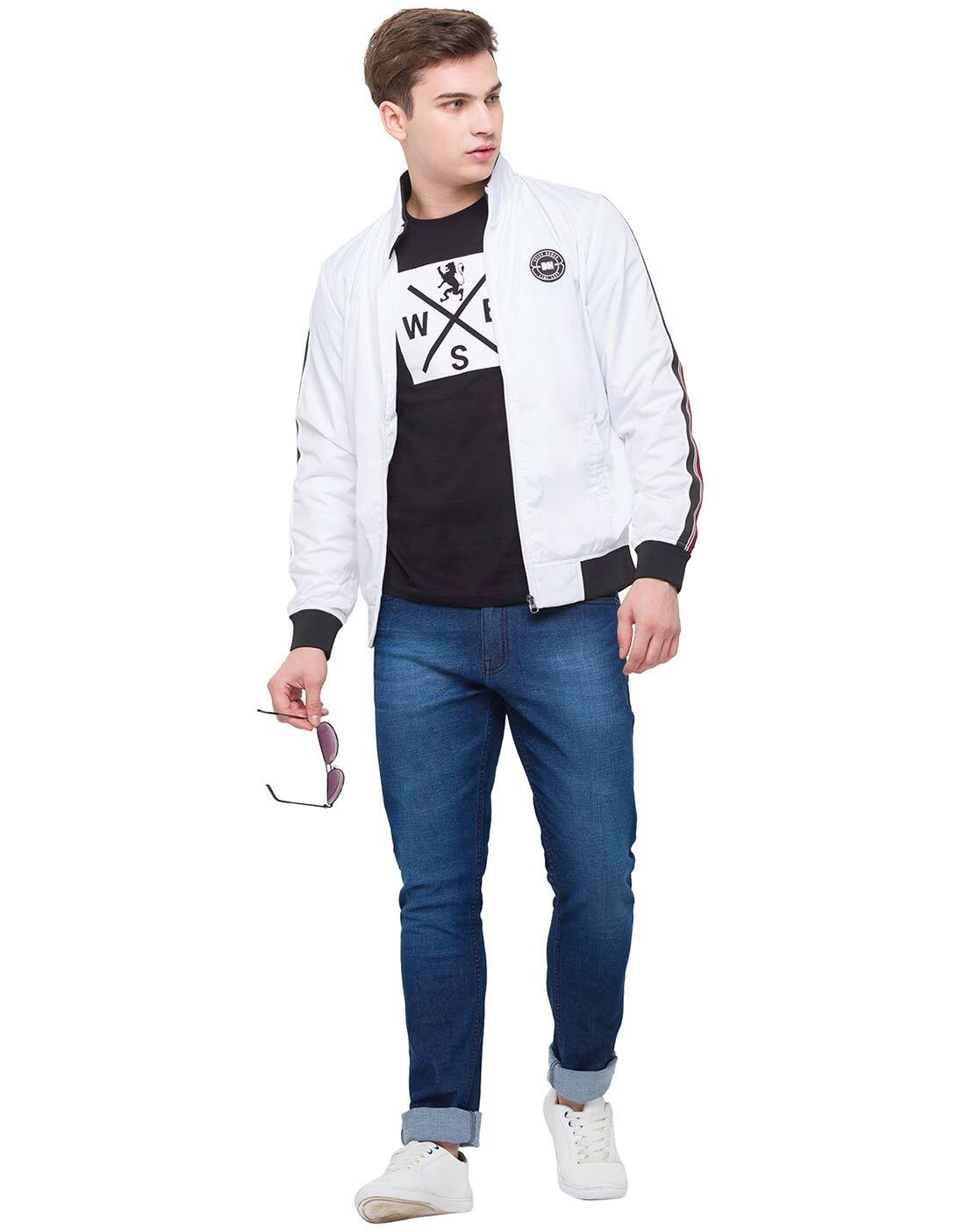 Buy BEING HUMAN Mens Mao Collar Solid Jacket | Shoppers Stop