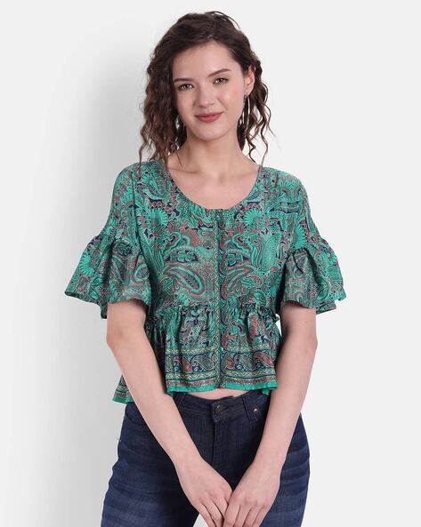 Dark Green Tops - Buy Dark Green Tops online in India