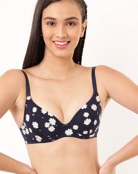Buy Marks & Spencer Padded Non Wired Full Coverage Bra - Navy Mix