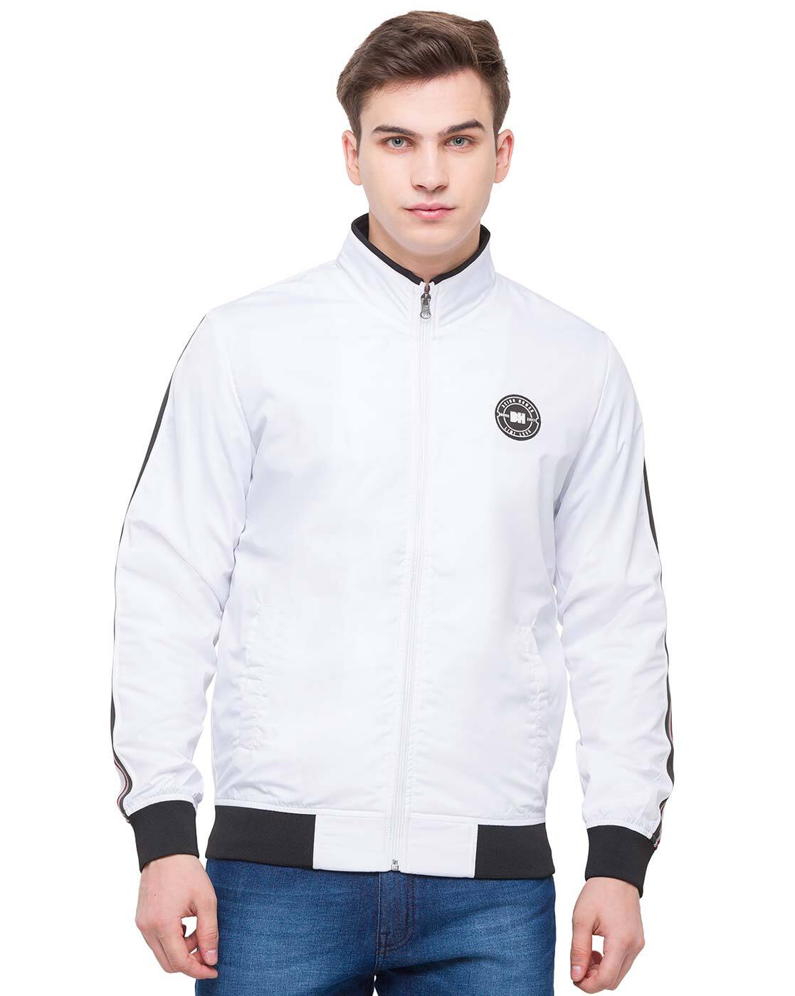 Buy Being Human White Solid Mens Bomber Jacket Regular Fit Online