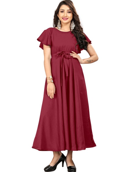 Buy Maroon Dresses Gowns for Women by RHEY Online Ajio