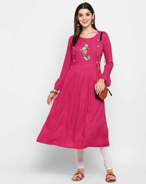 Cotton Pink Kurti With Face Mask | LASTINCH