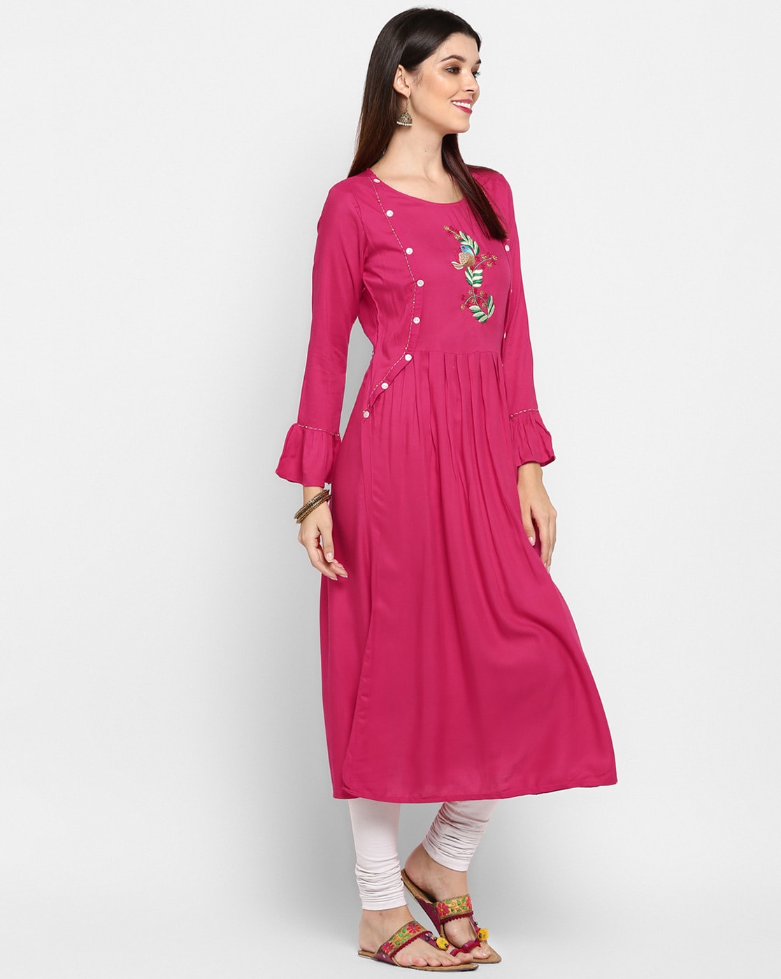 Pink Blossom Short Kurti With Shaded Sharara And Organza Dupatta at Rs  5199.00 | Designer Kurtis | ID: 26076693448