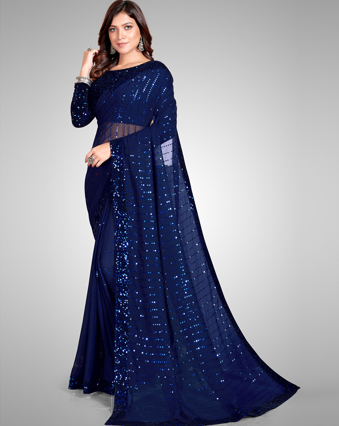 Buy Blue Sarees for Women by PRATHAM BLUE Online | Ajio.com