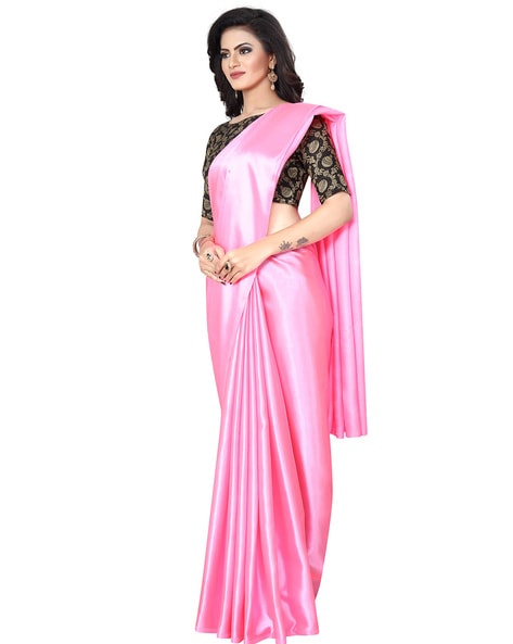 Magenta Pink Chiffon Saree With Contrast Embroidered Blouse at Rs 1798 in  Faizabad