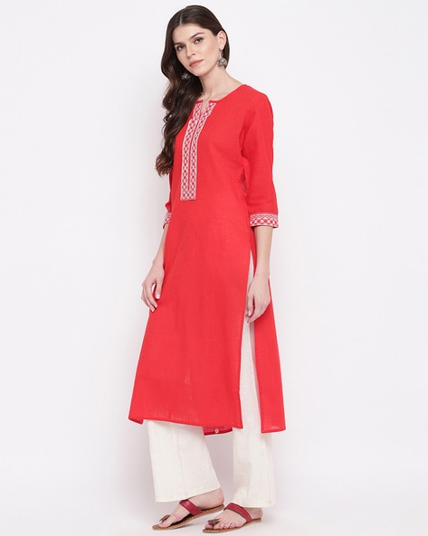 Discover 128+ ankle length straight kurtis best