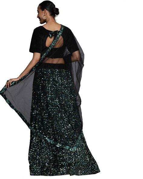 Embellished A-line Lehenga Choli Set with Dupatta