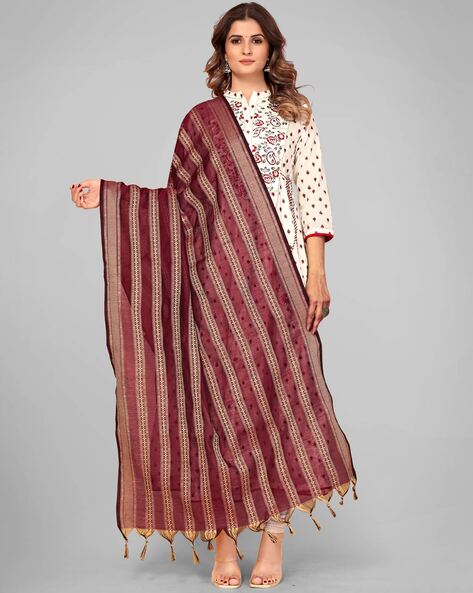 Art Silk Woven Design Dupatta Price in India
