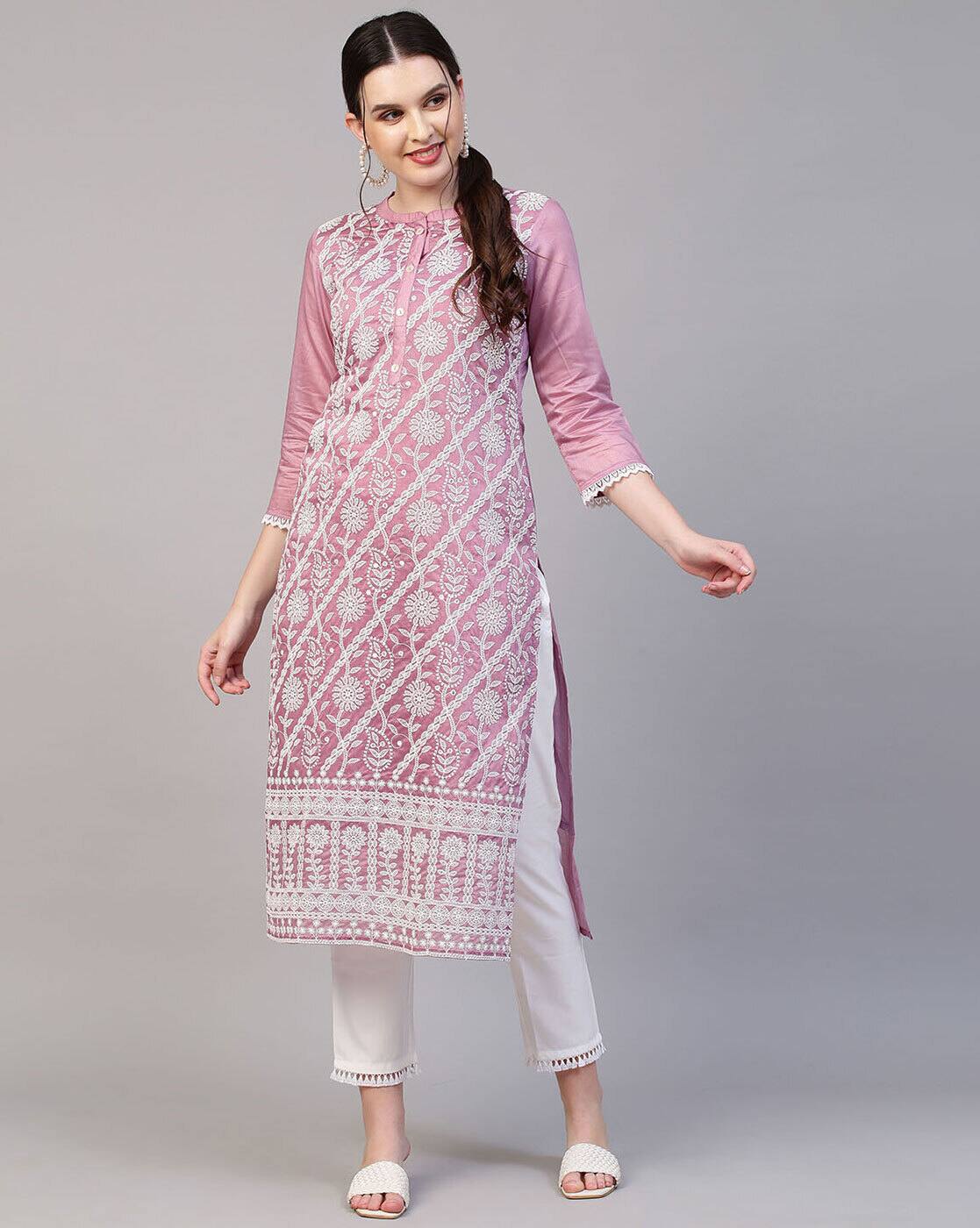 Buy Heather Violet Kurta Suit Sets for Women by Fashor Online | Ajio.com