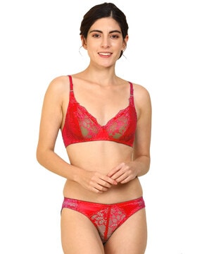 Buy online Yellow Net, Lace Bra And Panty Set from lingerie for Women by  Scan for ₹570 at 0% off