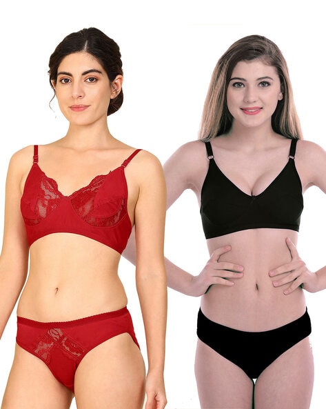Lycra Cotton Red Sexy Lingerie Elegant Bra Panty Set, Mid at Rs 850/piece  in Noida